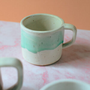 Kubek biały z zielenią 200ml