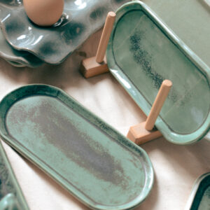 Patera zielona z efektem patyny ok. 14cm