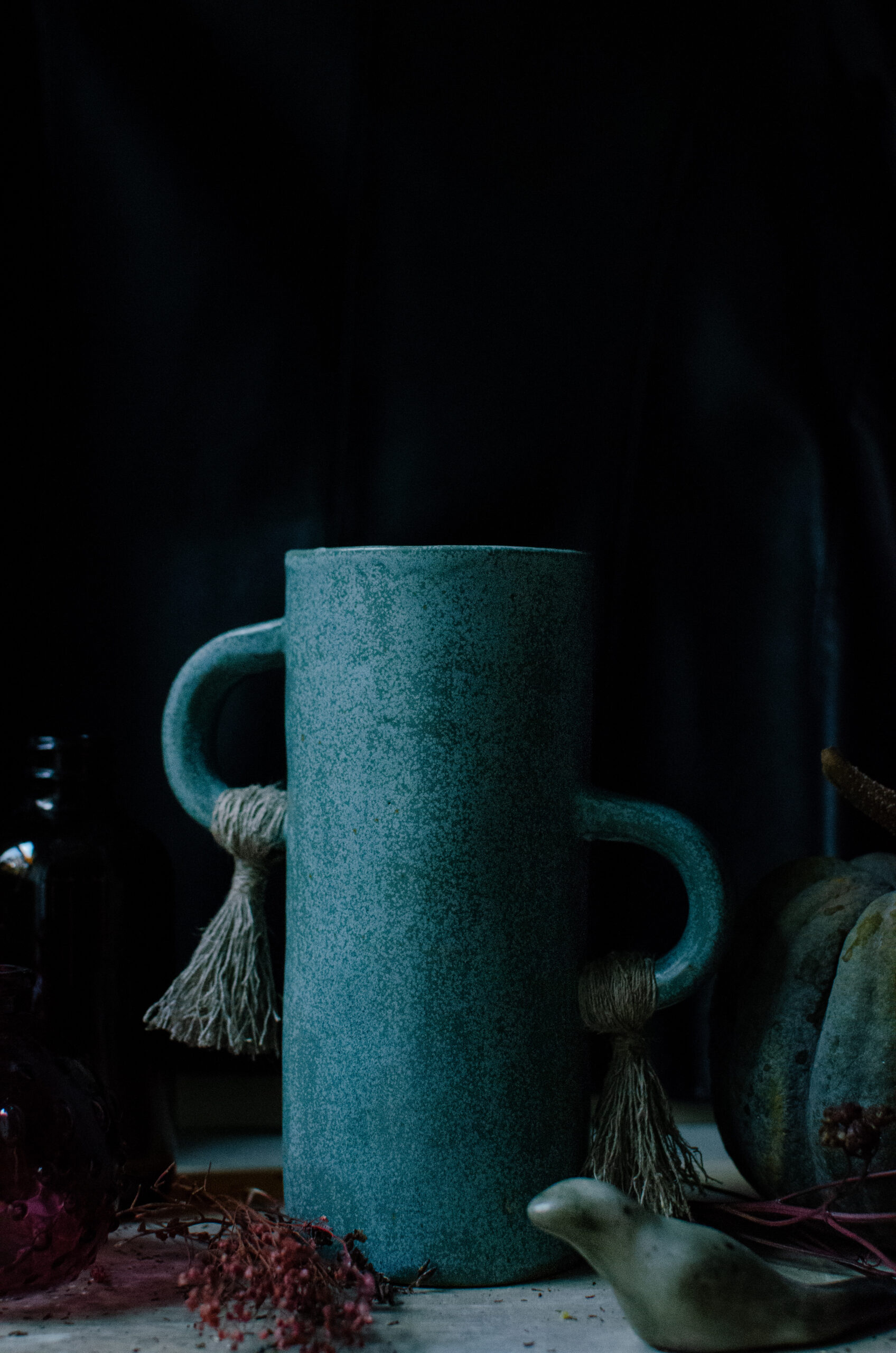 Turkusowy wazon z lnem - obrazek 7