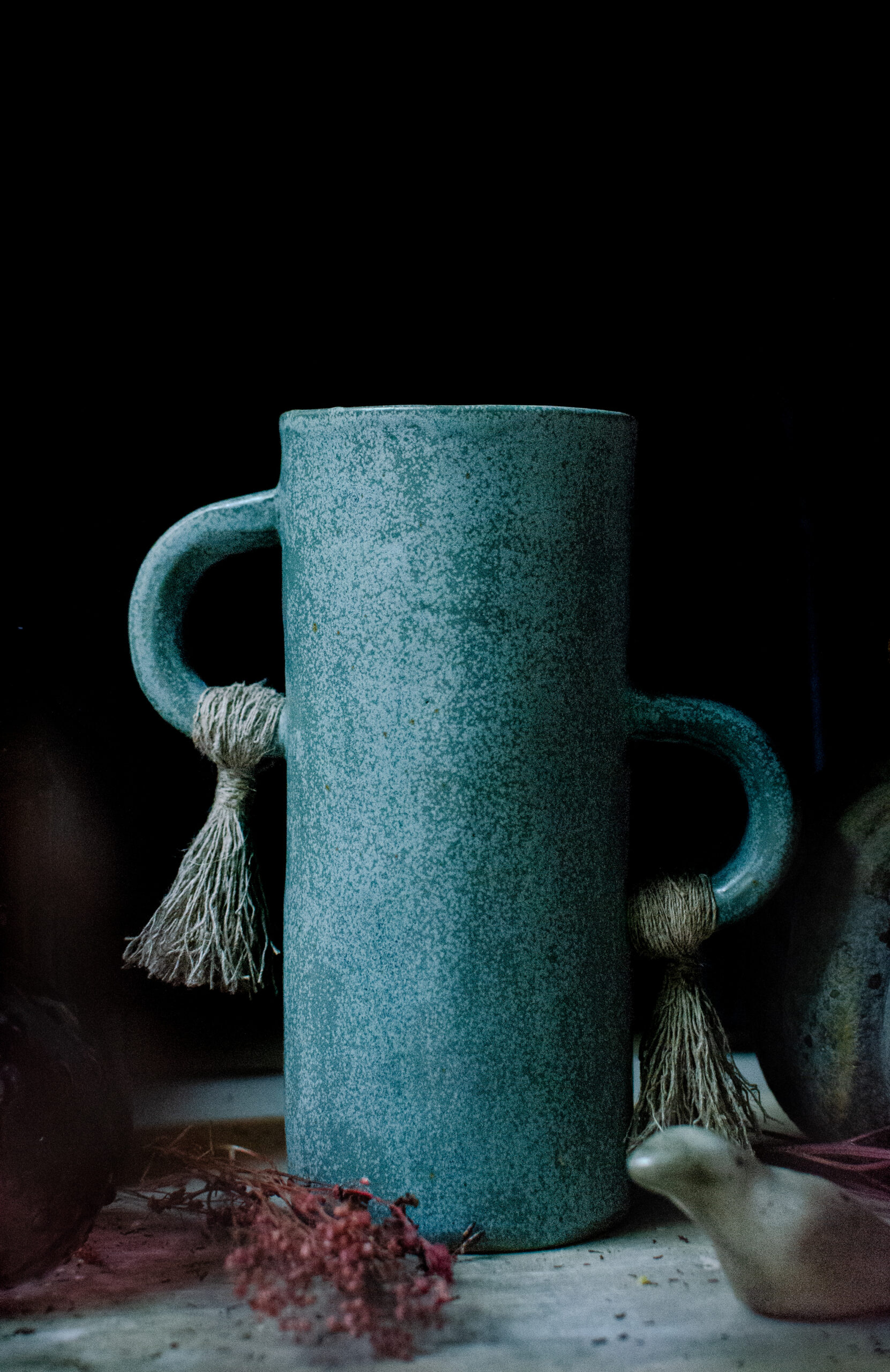 Turkusowy wazon z lnem - obrazek 8