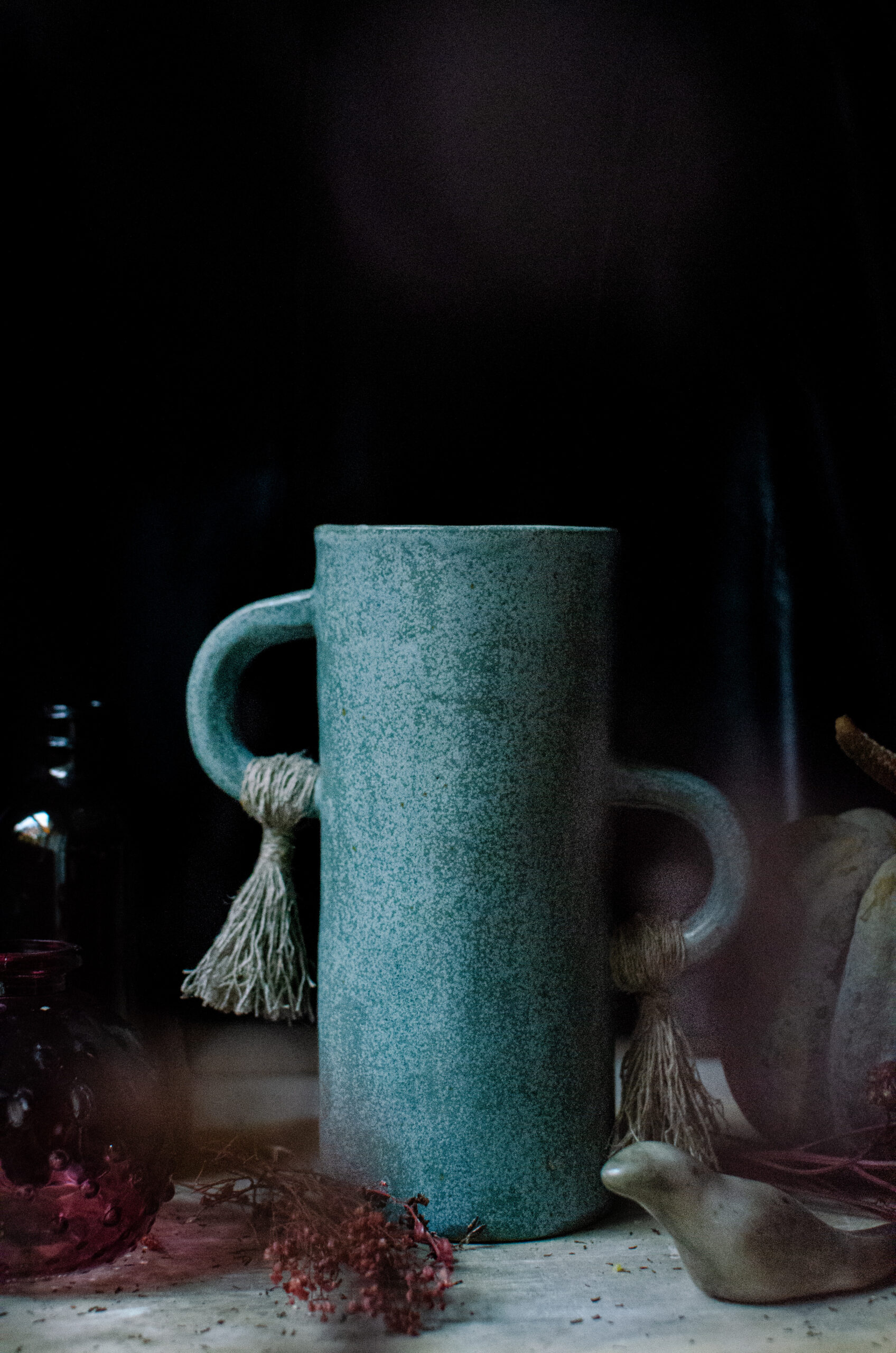 Turkusowy wazon z lnem - obrazek 9